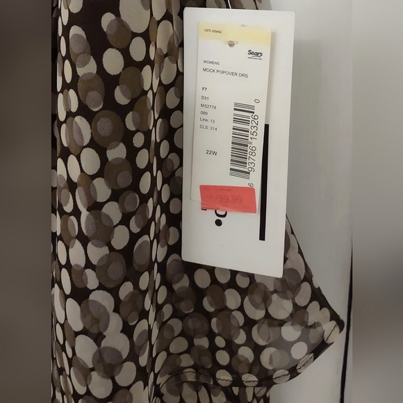 22W  Dress w/ Brown Mocha Dots Design  JBS - Picture 7 of 16